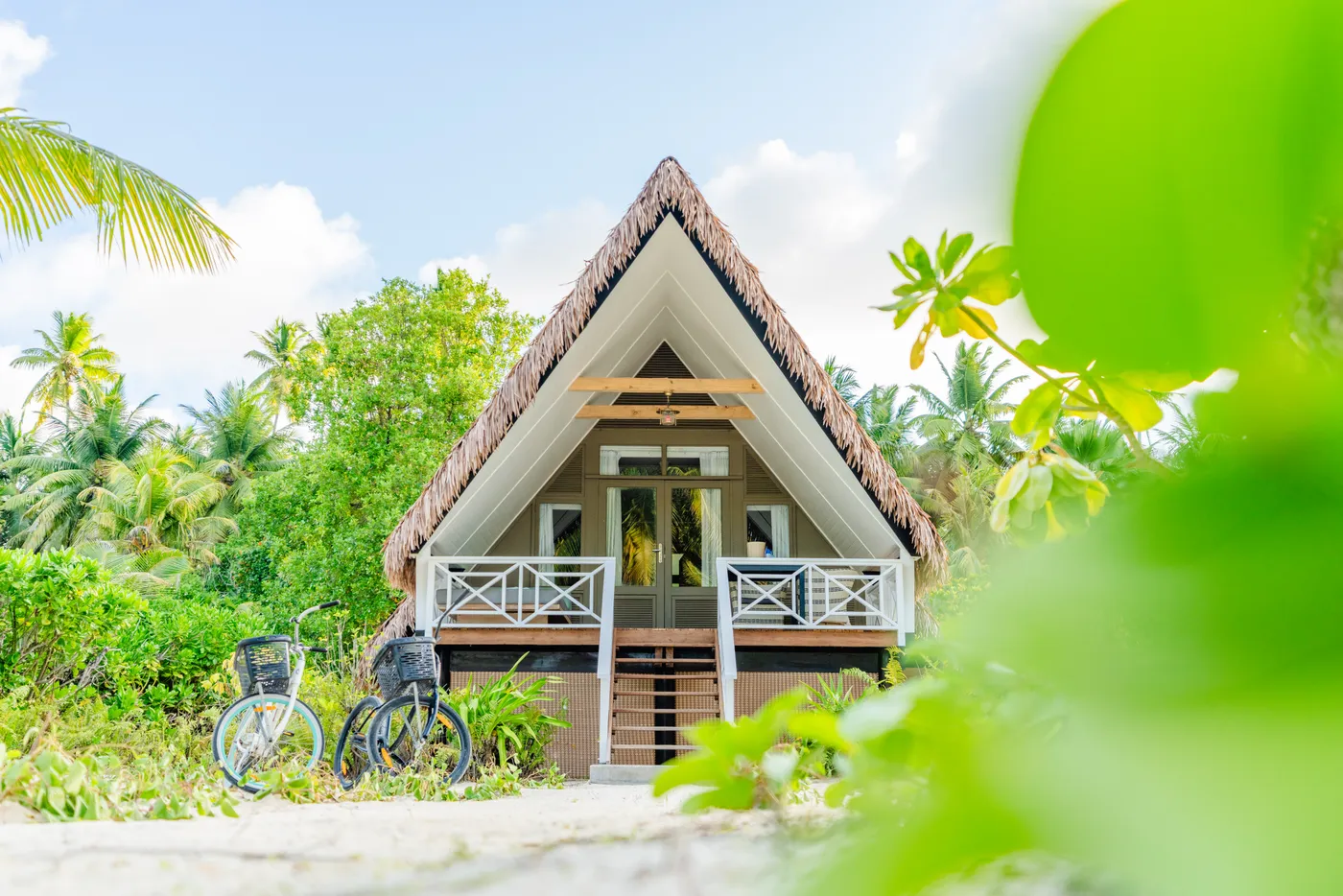 Beach Bungalow tucked into the tropical vegetation on Alphonse Island