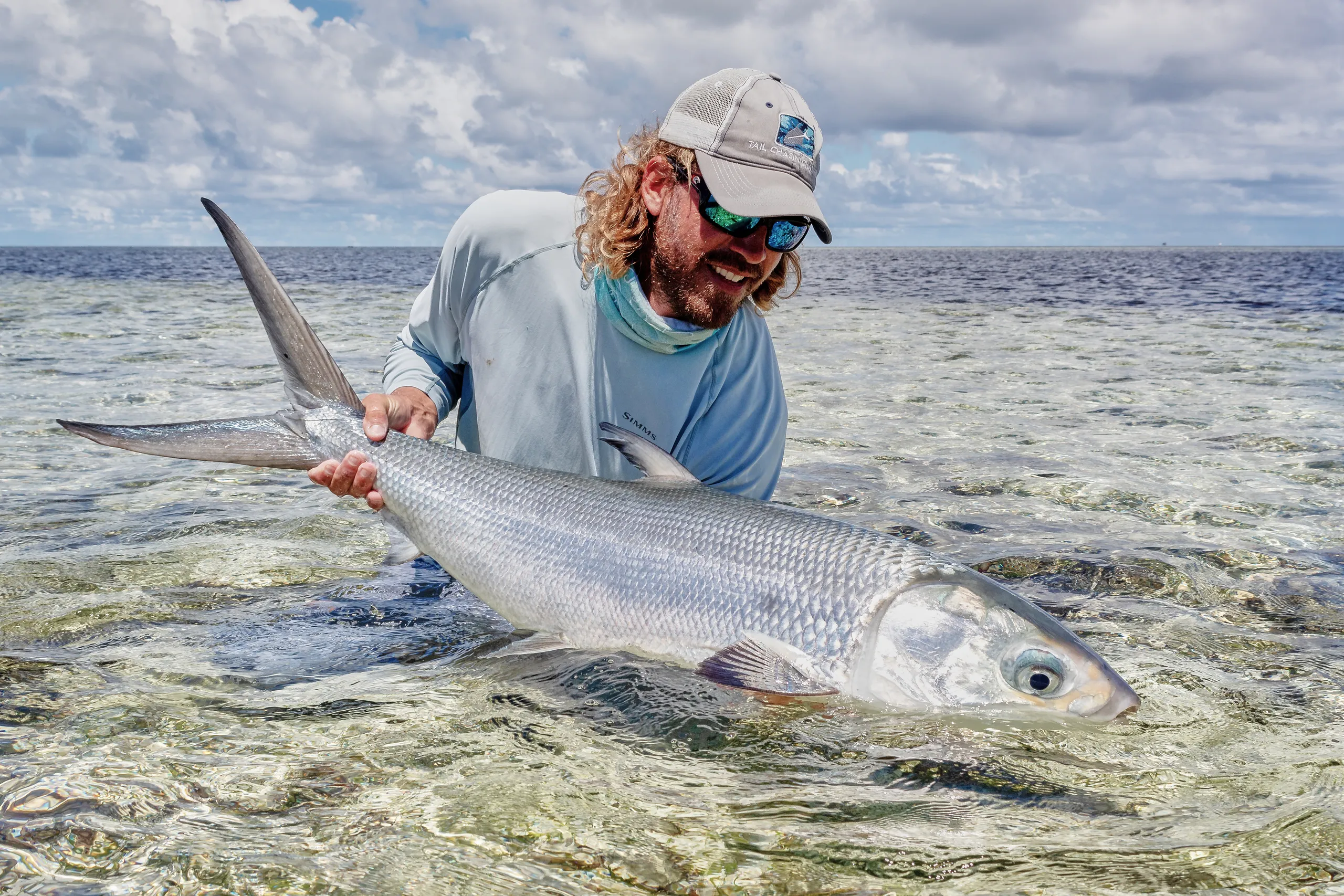 Milkfish caught on fly in Seychelles water