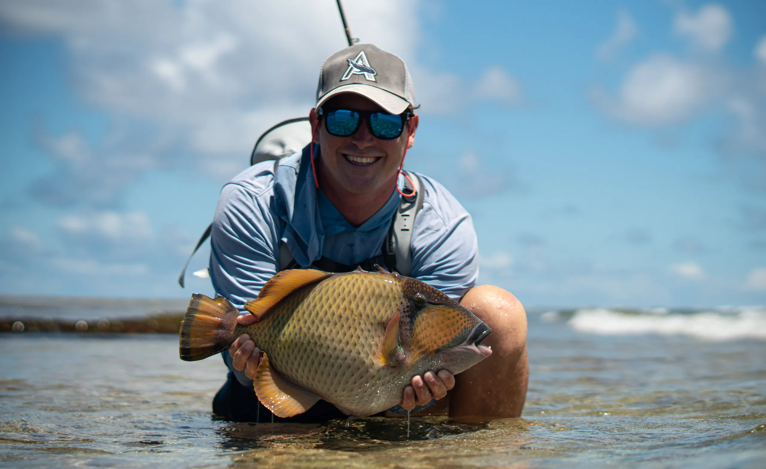 Moustache triggerfish caught on the flats